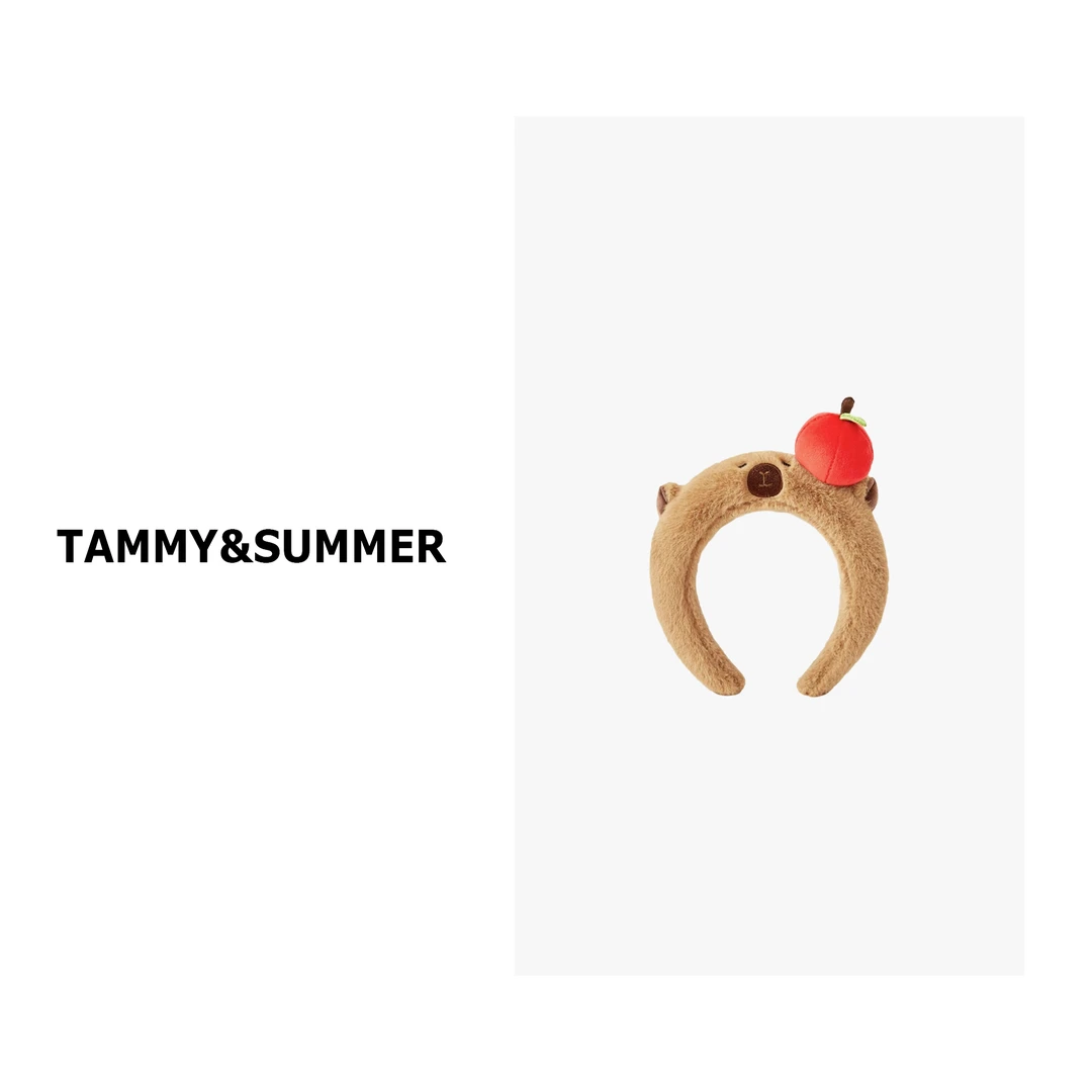 【Tammy&Summer】毛绒卡皮巴拉发箍可爱高颅顶苹果简约洗脸发箍5236