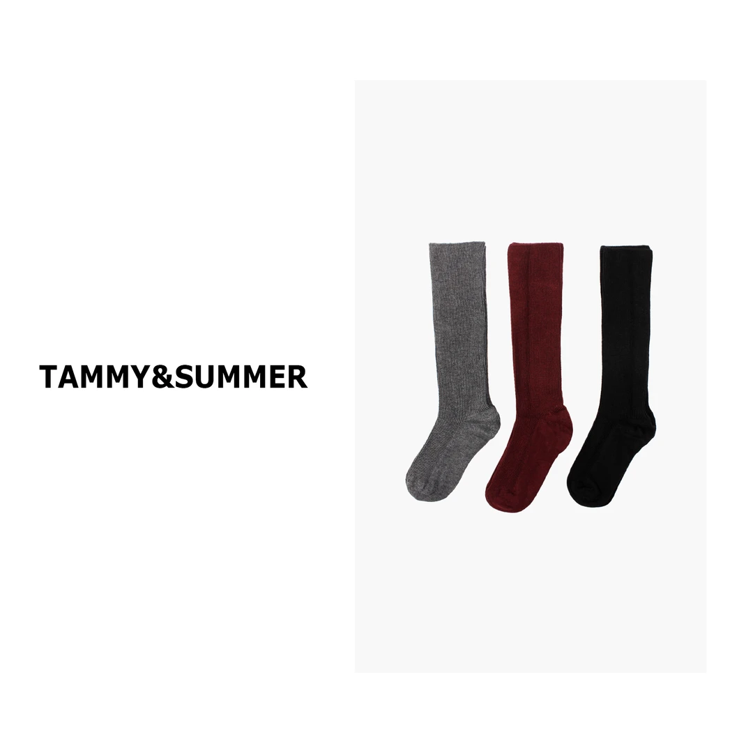 【Tammy&Summer】极简百搭时尚小腿袜羊毛混纺高筒袜纯色长筒袜3200