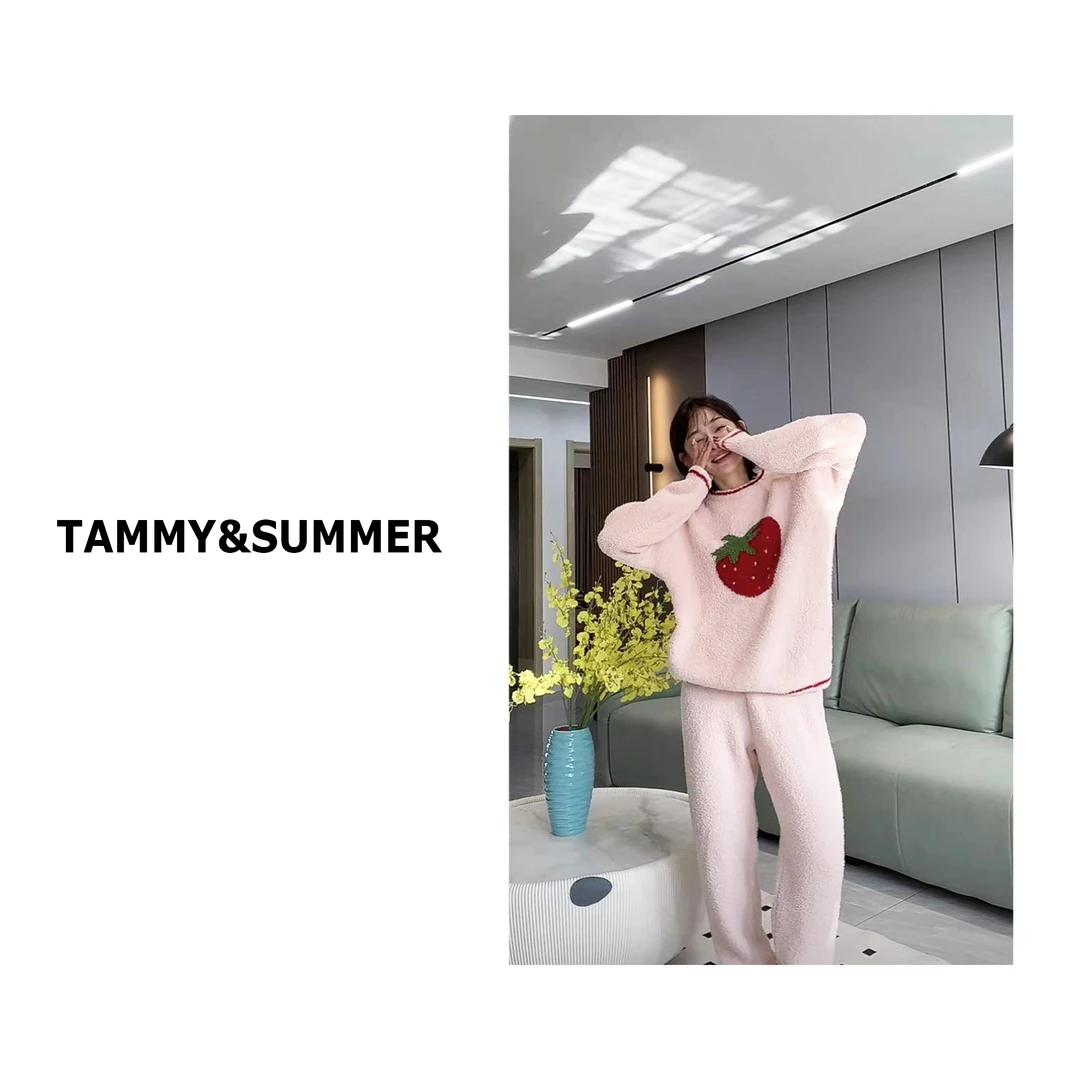【Tammy&Summer】草莓毛绒加厚居家服睡衣保暖休闲家居服两件套912