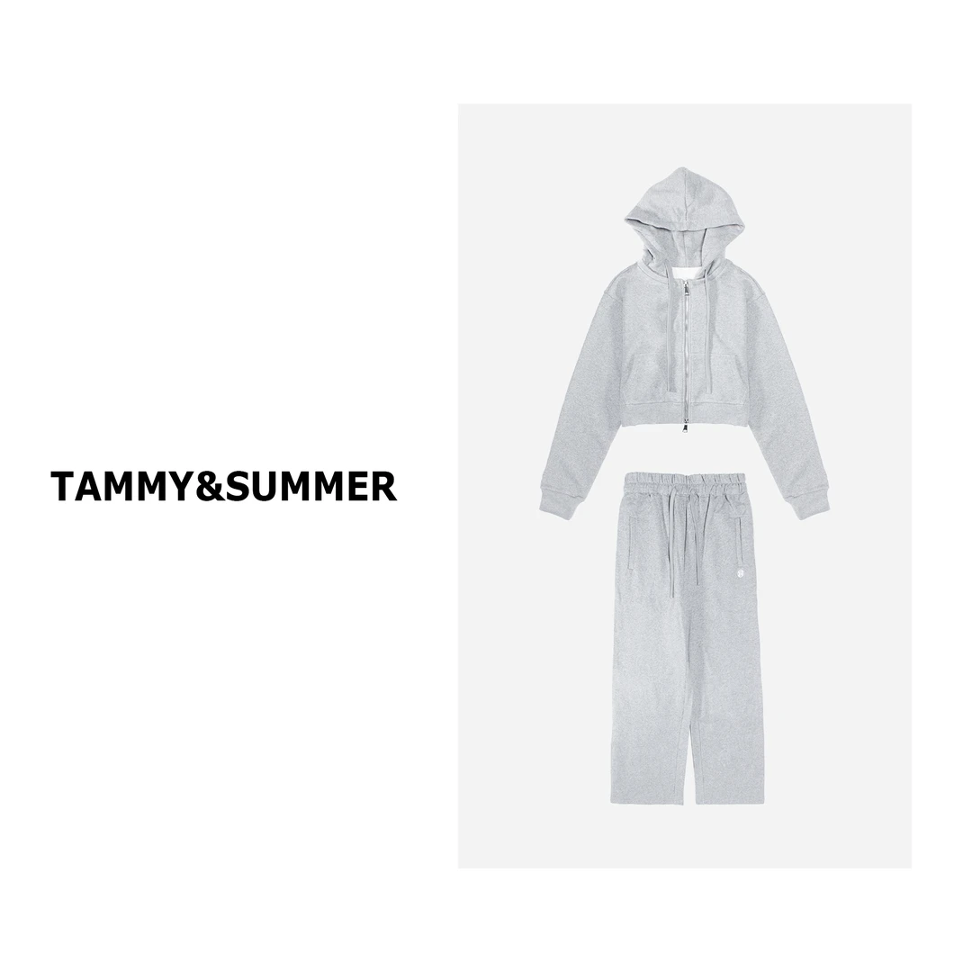 【Tammy&Summer】连帽拉链开衫卫衣松紧腰抽绳卫裤休闲套装92207