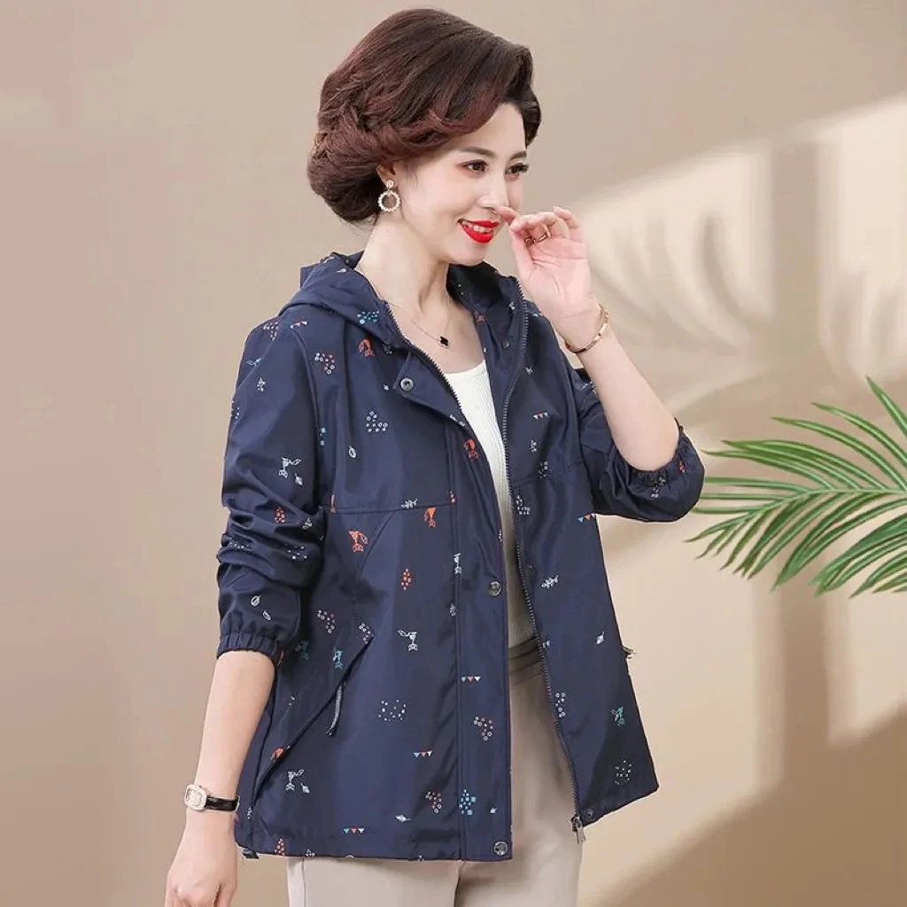 妈妈风衣外套洋气大码中年妇女春装2024年新款上衣服40岁春秋夹克