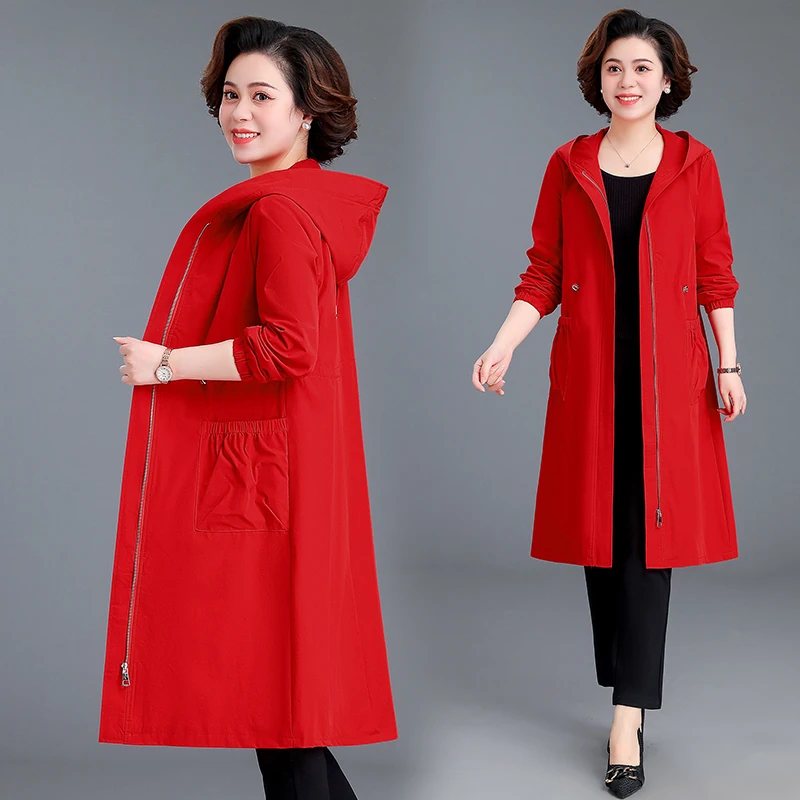 妈妈秋装风衣外套中长款洋气中老年女春秋时尚高贵阔太太长袖上衣