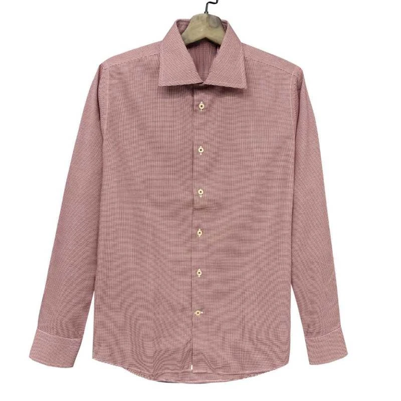 恺【温莎领】千鸟纹100长绒棉长袖衬衫高级定制休闲男士衬衣CS057