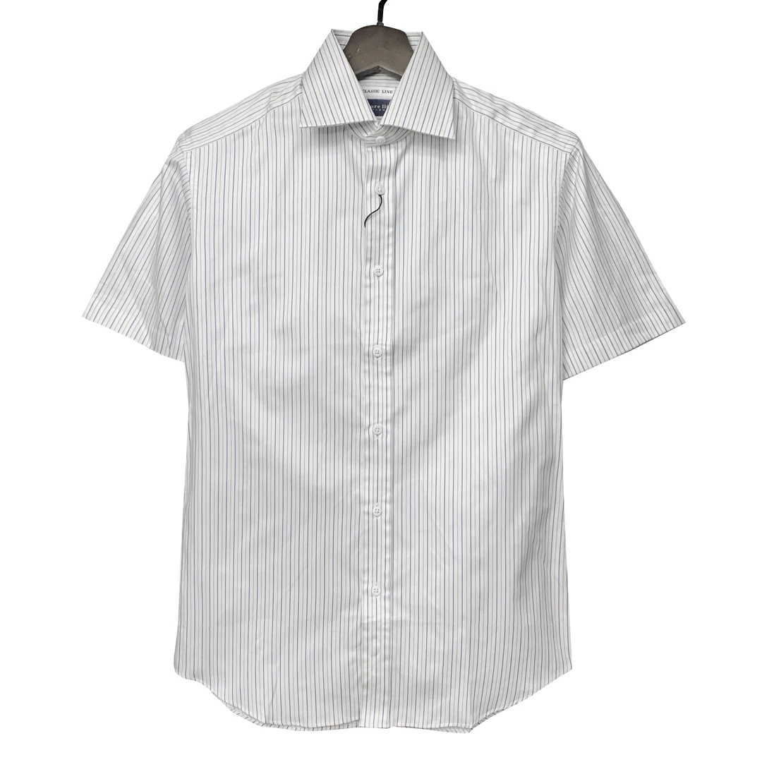 A爱其【CLASSIC LINE经典系列】120支白色条纹100长绒棉衬衫1672
