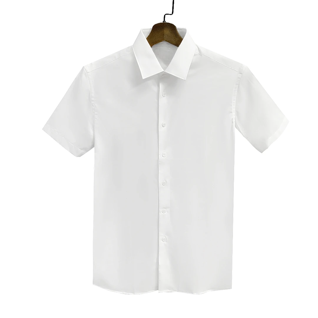 鸟【冰凉亲肤易搭理】白色百搭男士春夏薄款短袖休闲职业衬衫CS258