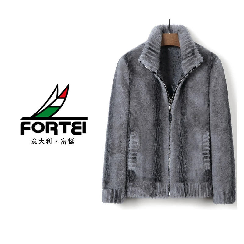 FORTEI/富鋌海宁男士秋冬新款厚保暖外套时尚休闲翻领夹克外套CYX