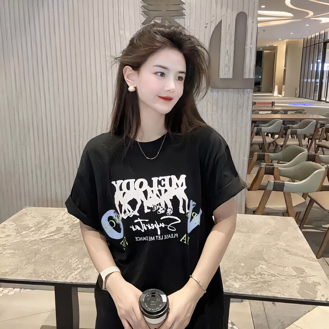 【午夜巴黎】纯棉高品质 宽松大版短袖T恤 男女同款时尚休闲潮流