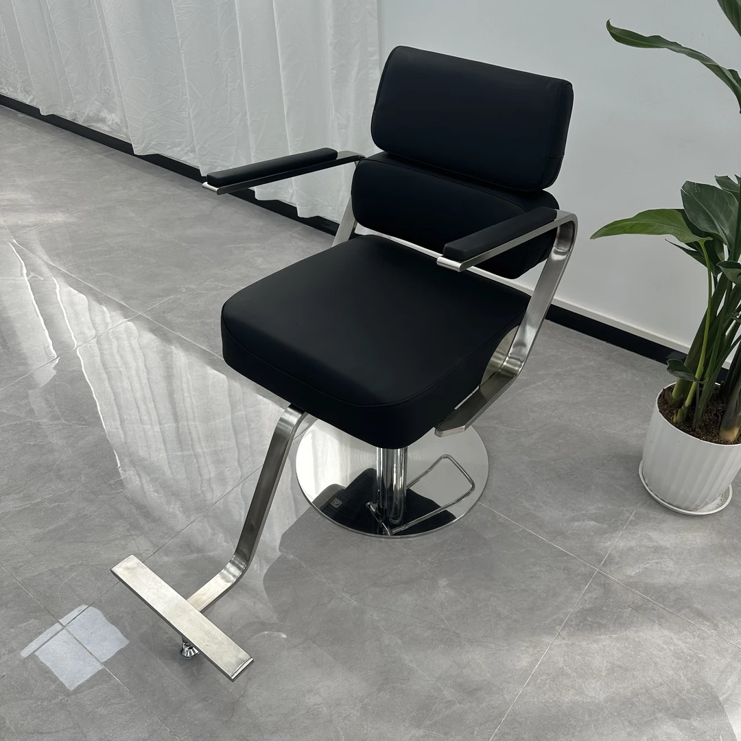 新款高端发廊专用美发椅美发店椅子可升降不锈钢剪发椅烫染椅潮店