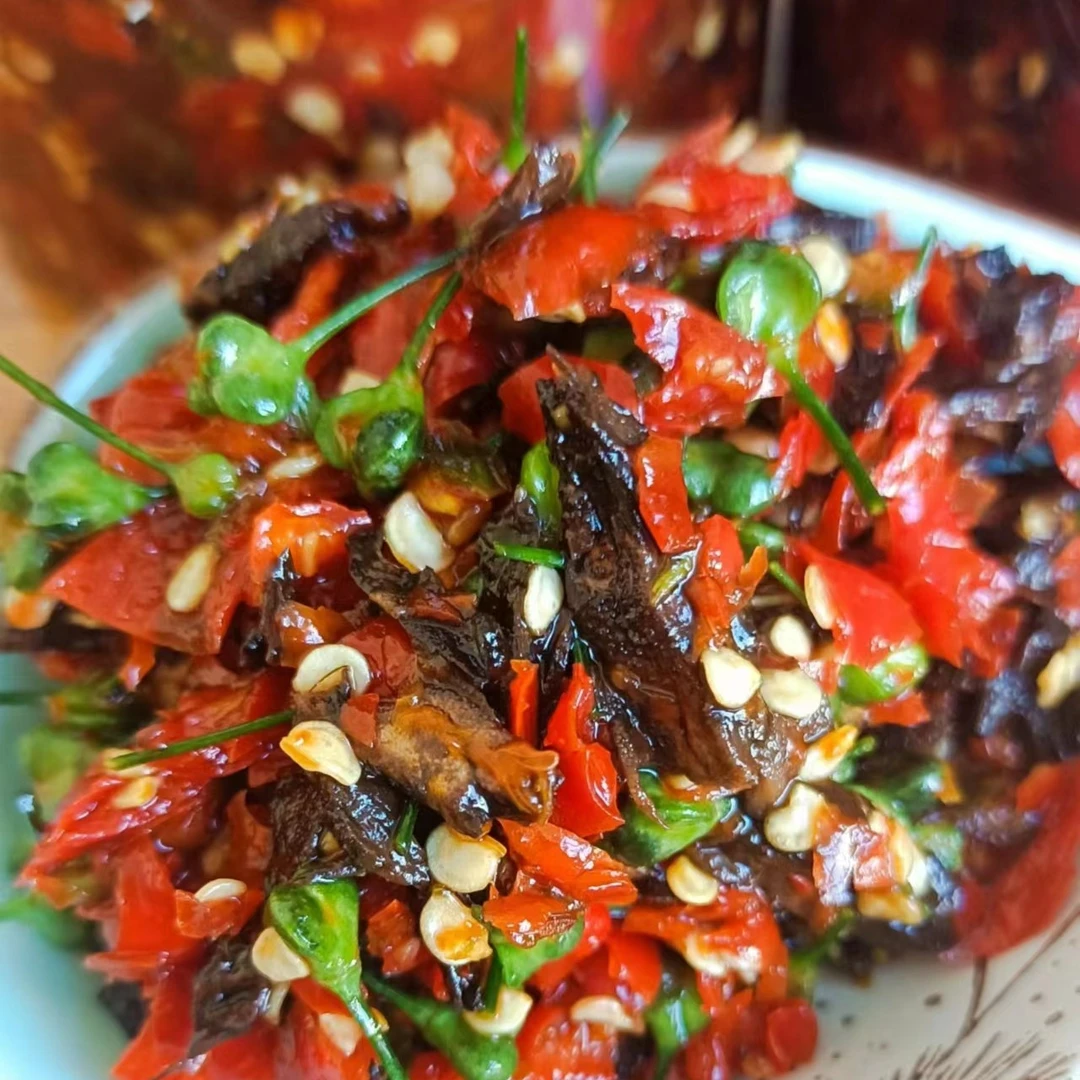 云南特产韭菜花干巴菌小米辣瓶装韭菜花即食下饭菜450g/瓶