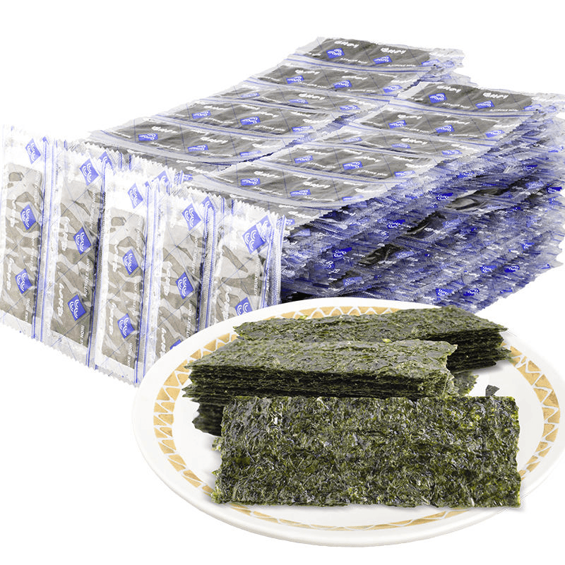 (200片8.8)调味海苔片零食原味辣味每袋2片休闲海味紫菜40片
