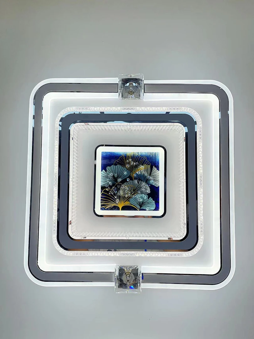 2701方水晶加晶瓷家用吸顶灯创意简约餐厅圆形吸顶卧室客厅简约灯