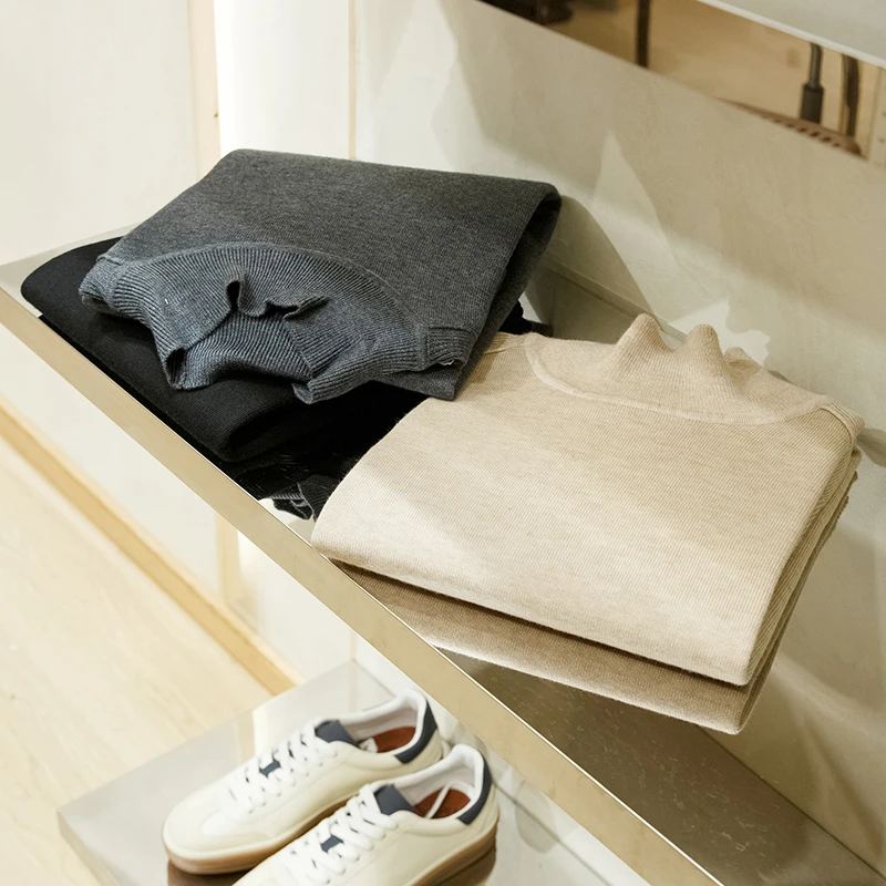 【轻柔羊毛混纺】贴身不扎 L*P秋冬男士薄款打底半高领针织衫毛衣