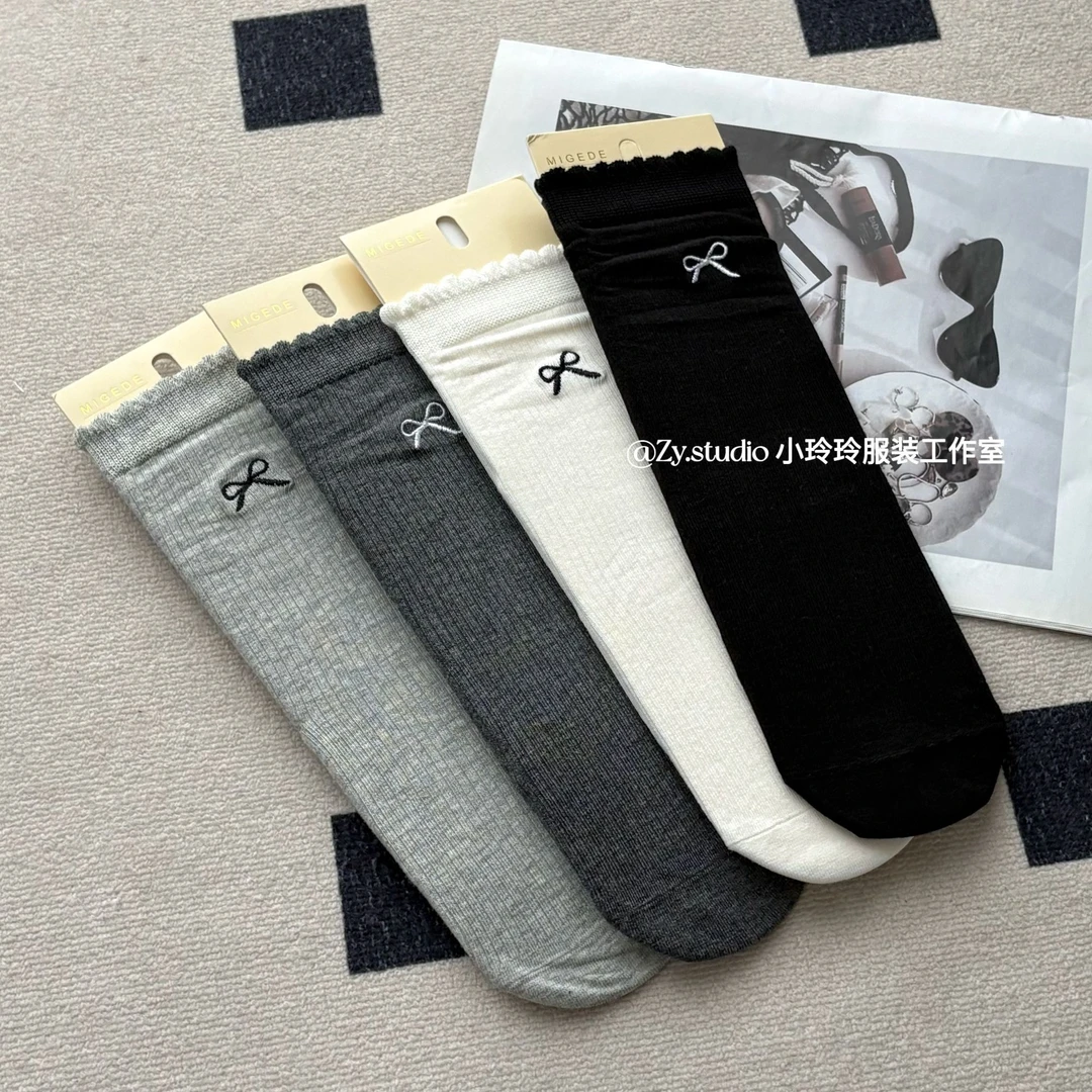 韩国原单蝴蝶结袜子