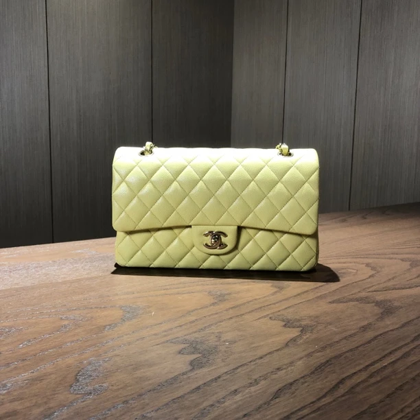 99新 Chanel/香奈儿 CF荔枝纹金扣中号链条包 30开 尺寸25×15