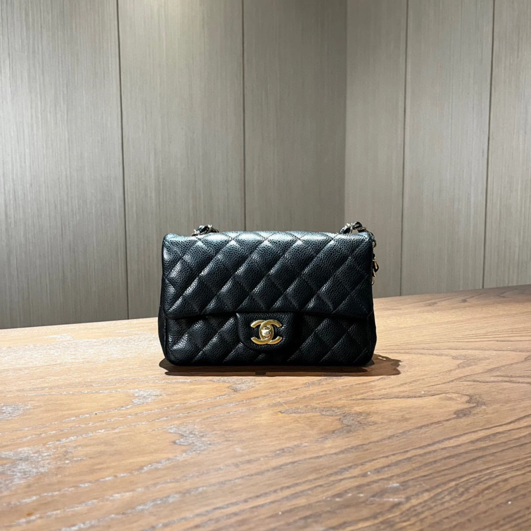 99新 Chanel/香奈儿 Chanel香奈儿 CF黑金链条包 25开 尺寸20×12