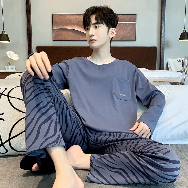 【品牌高货，秋季款多量少】男士套装高品质家居服MJX-43082(M03)