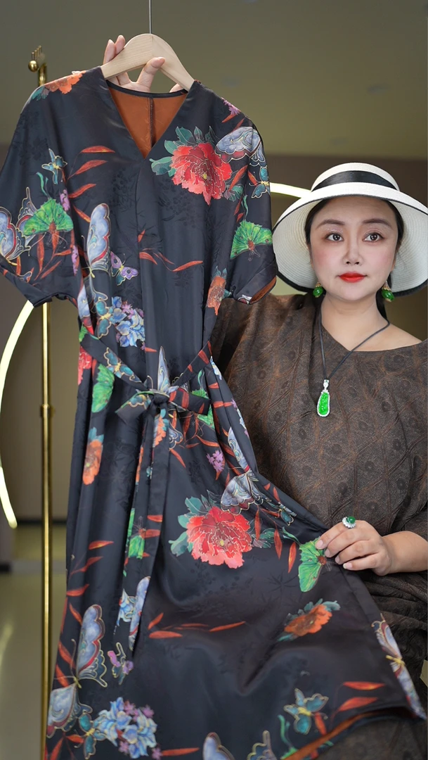 复古显瘦连衣裙T1196