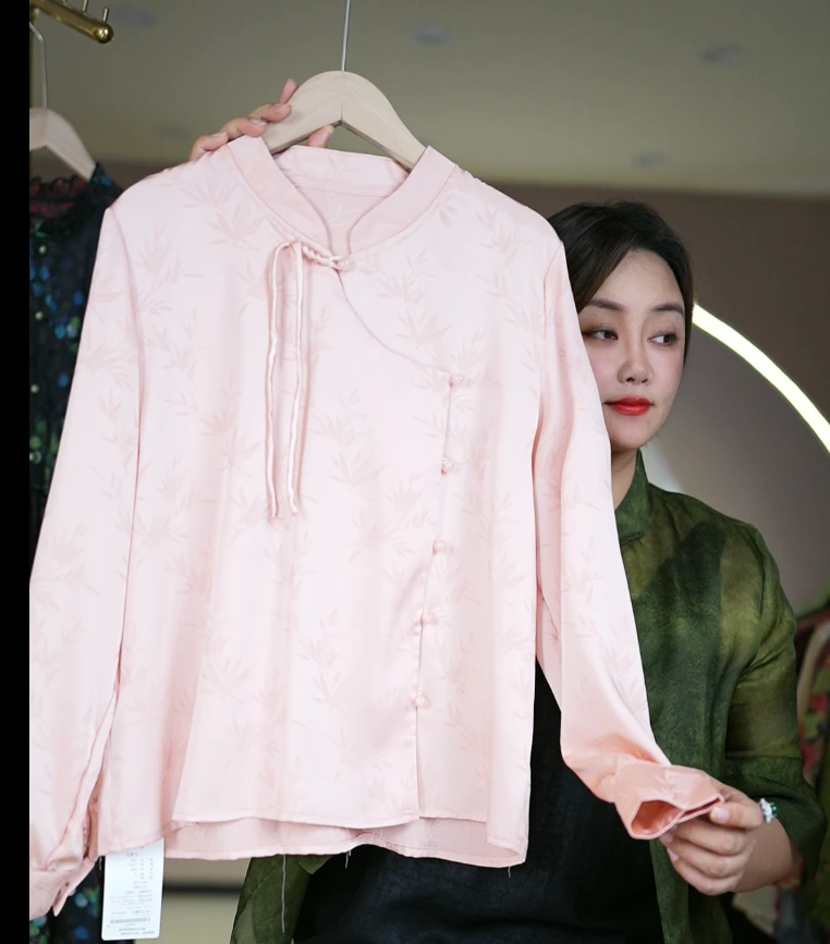 长袖衬衫宽松中式T1007