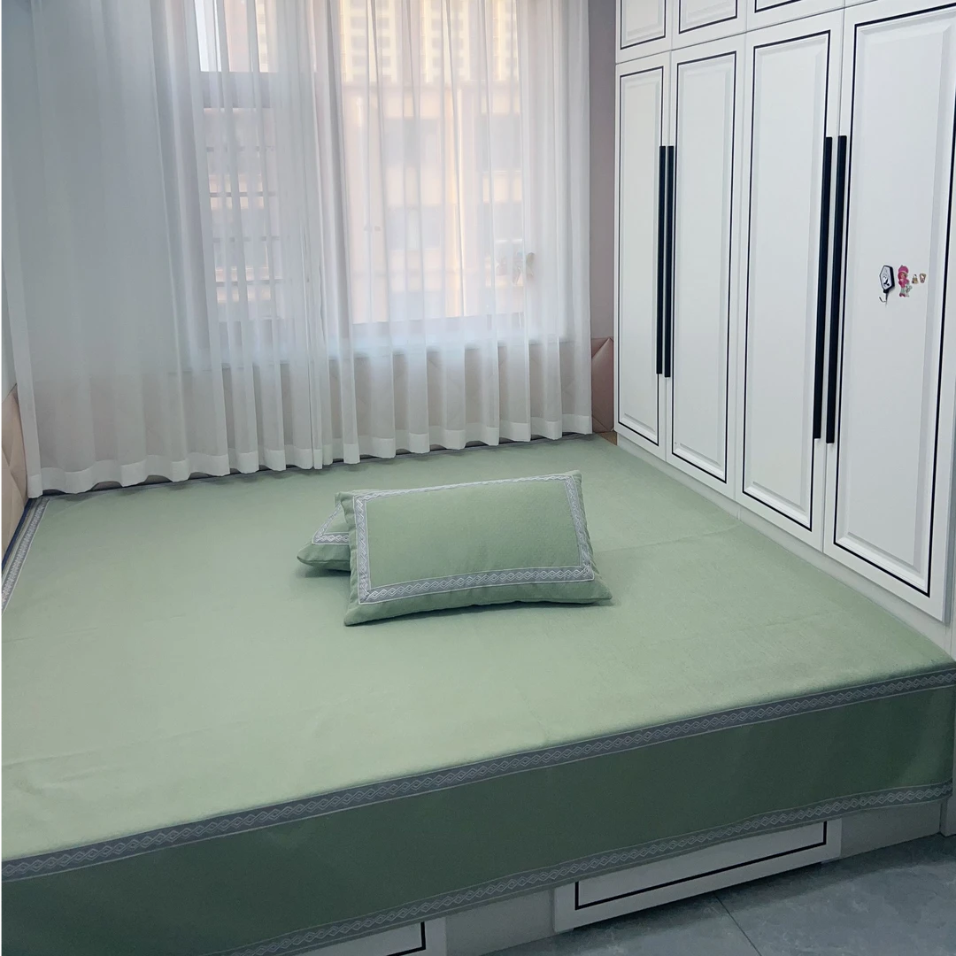 【素雅】雪尼尔舒适透气榻榻米床单炕盖四季通用不跑滑炕盖 可定制