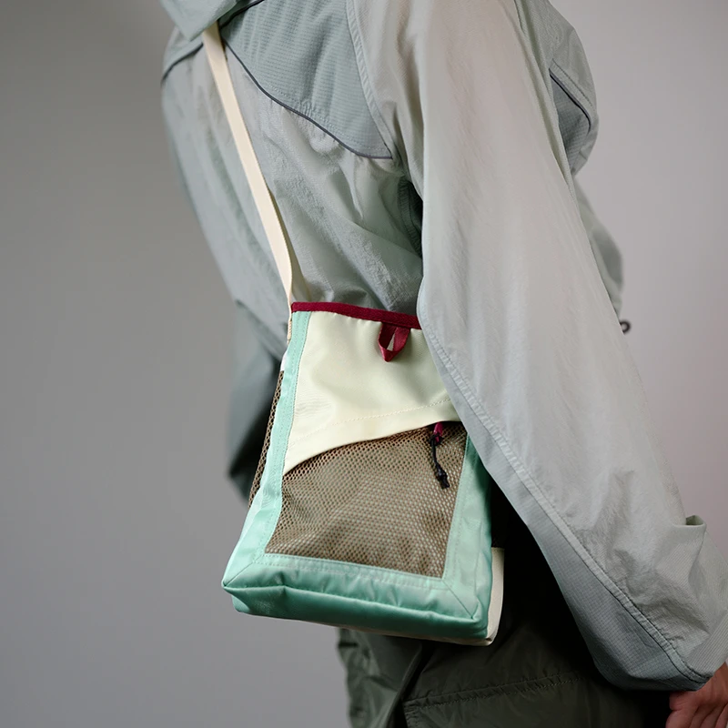 housedesign原创2024新款山系户外单肩包露营拼色斜挎迷你手机包