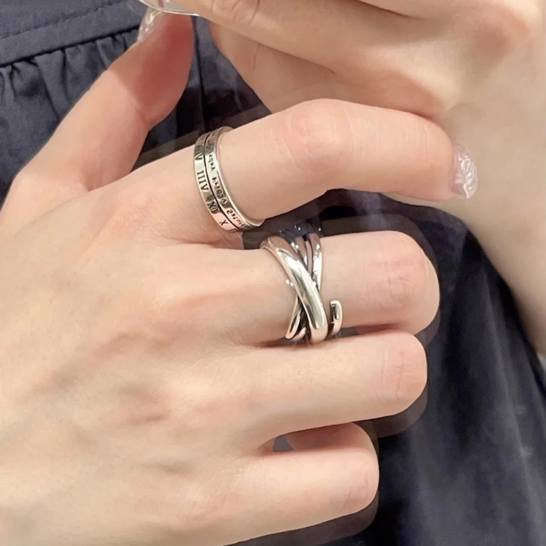 复古做旧嘻哈数字戒指男ins潮时尚个性轻奢小众设计食指戒指环女