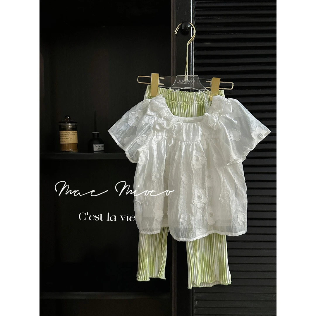 【孤品浮力】 MAC女童泡泡袖上衣夏款韩版娃娃衫28223