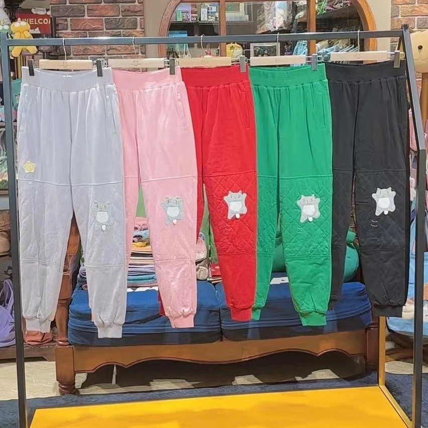 HIKOSEN CARA卡拉猫棉裤冬季保暖猫咪可爱日系束脚女夹棉裤子