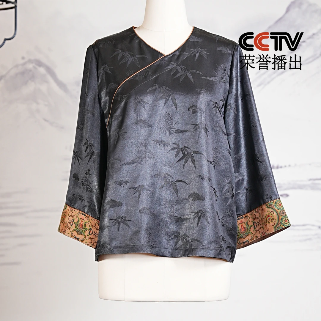 萧娘【颂禾】香云纱上衣女新中式宽松复古国风时尚桑蚕丝中国风1492