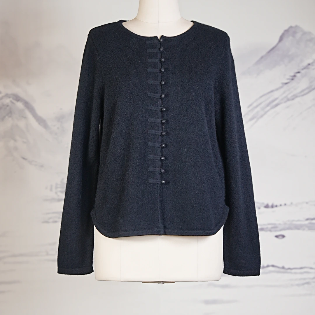 萧娘【尔馨】山羊绒圆领外套长袖百搭秋冬女士打底2128