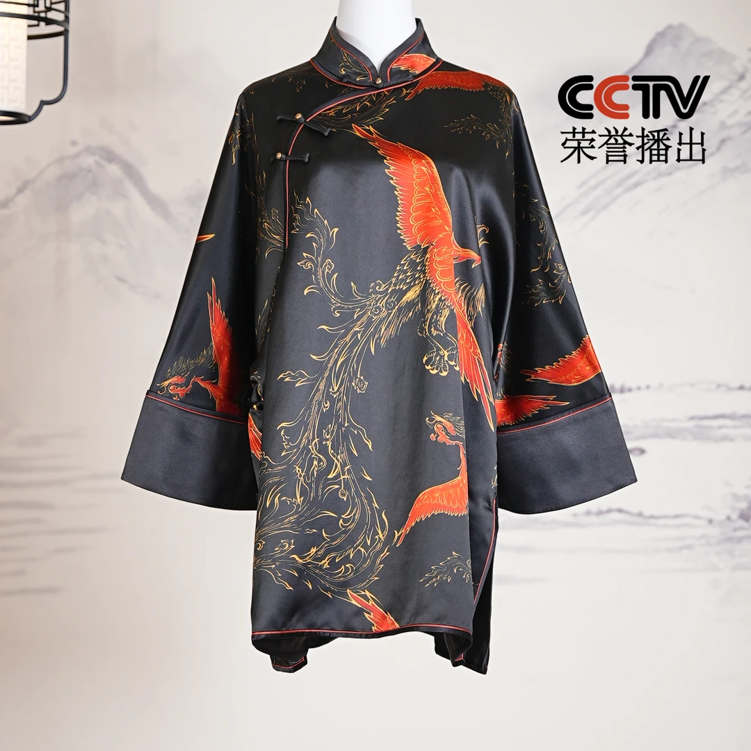 萧娘【凤凰腾】皮子缎香云纱上衣女新中式宽松桑蚕丝中国风1251