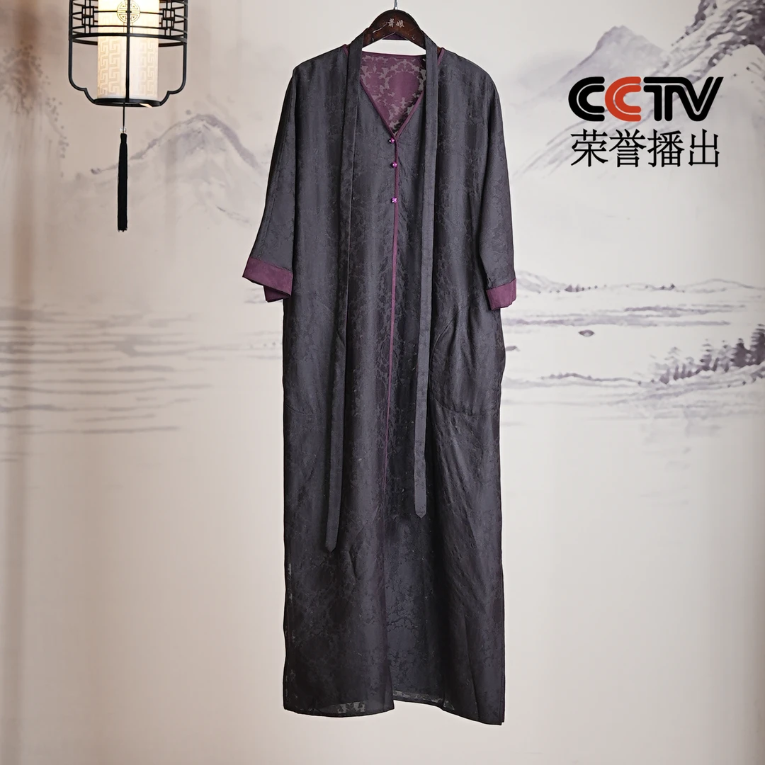 萧娘【香澜】纱罗香云纱宽松桑蚕丝连衣裙中式中国风1218