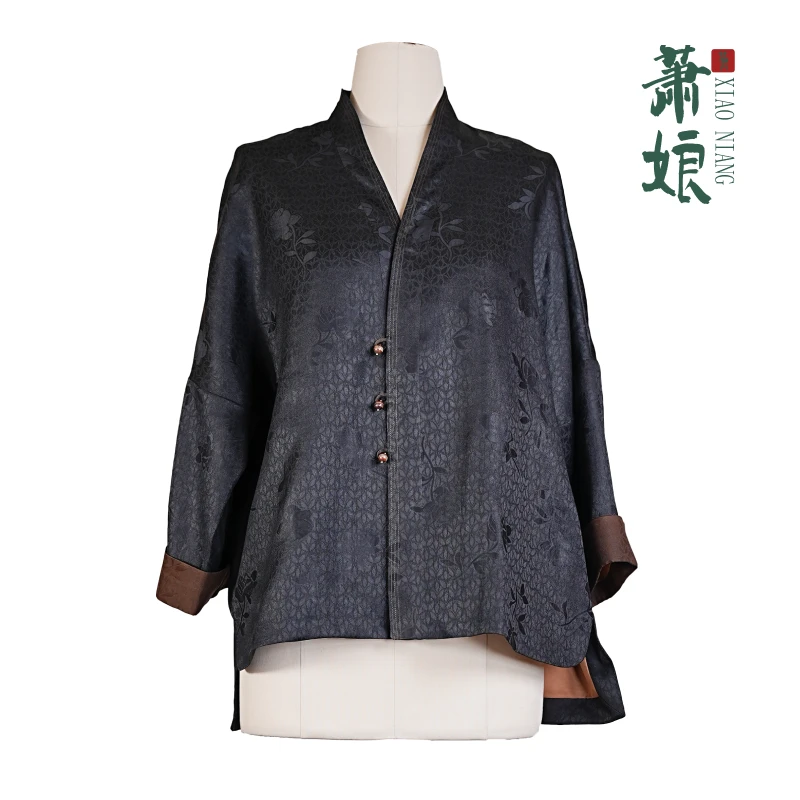 萧娘【望舒】纱罗香云纱桑蚕丝新中式长袖外套中国风1670