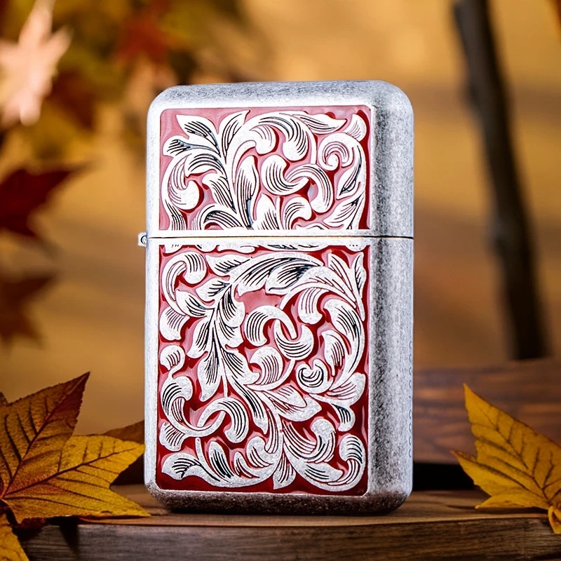 佐罗二代790古银芳华煤油打火机双面雕刻时尚个性铜壳铜芯送男士