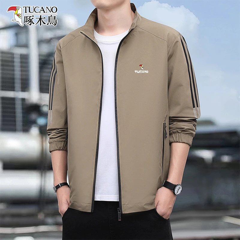 啄木鸟外套男春秋季新款立领夹克男潮流商务休闲时尚男装秋季衣服