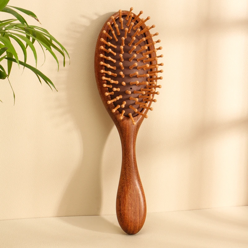 檀木梳气囊按摩木梳子气垫梳护理清洁梳头皮洗漱按摩顺发头梳20CM