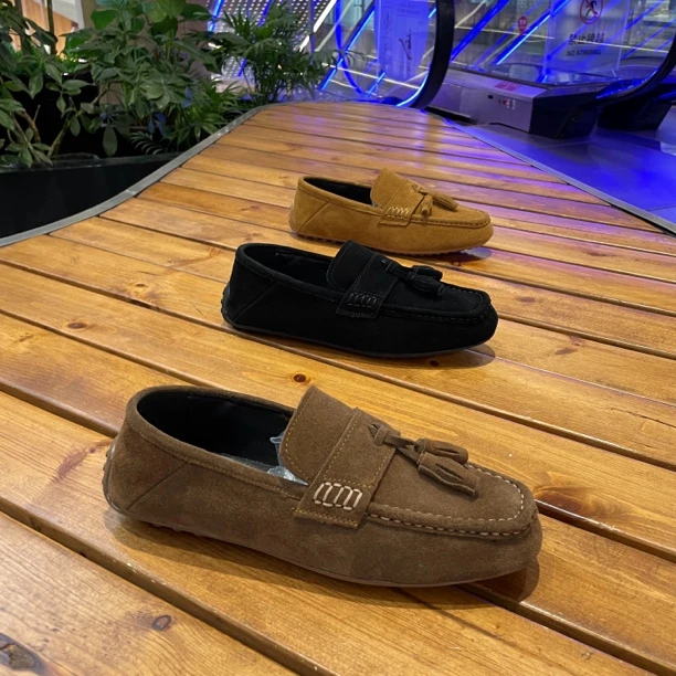 2024新款时尚休闲纯皮豆豆鞋懒人一脚蹬78598-8百搭潮流男鞋透气