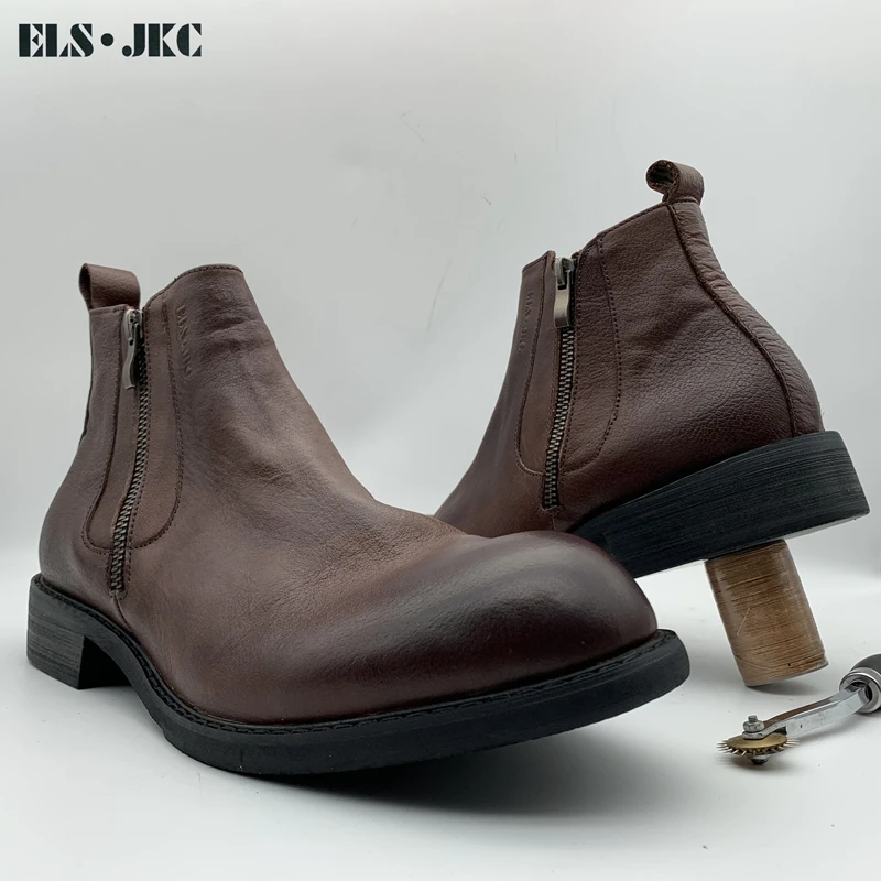 ELS.JKC品牌男士俄款切尔西鞋