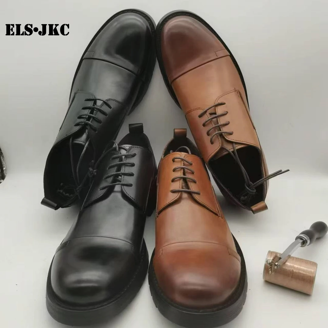 ELS•JKC品牌，男士俄款德比绅士商务鞋