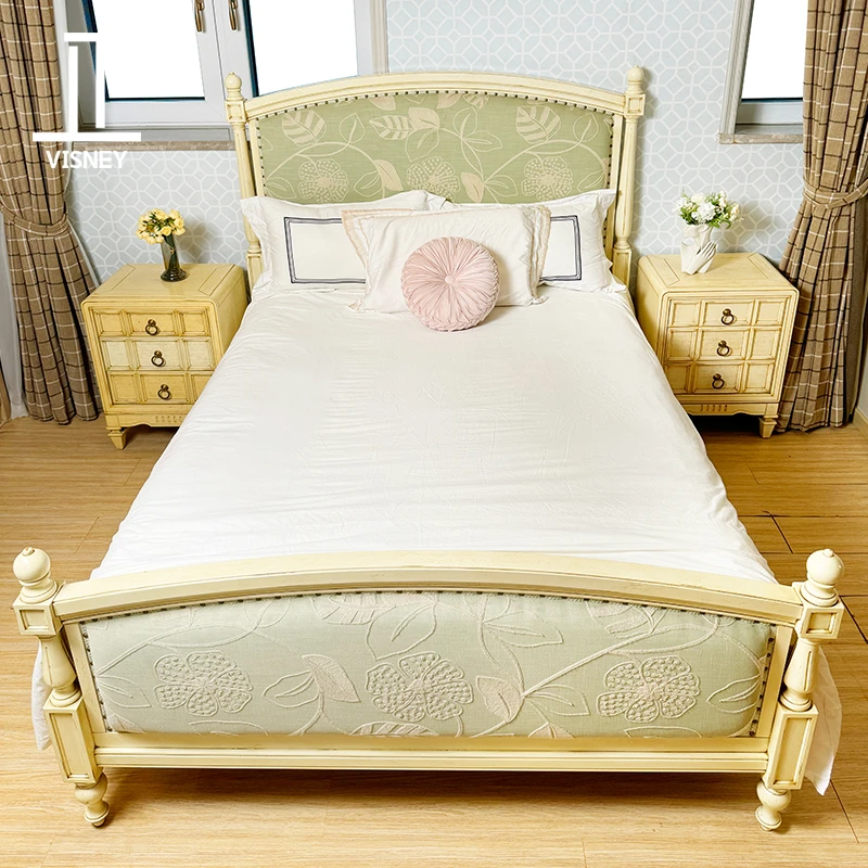 卫诗理复古小法式床欧式宫廷别墅实精美木雕花公主床儿童床EF8