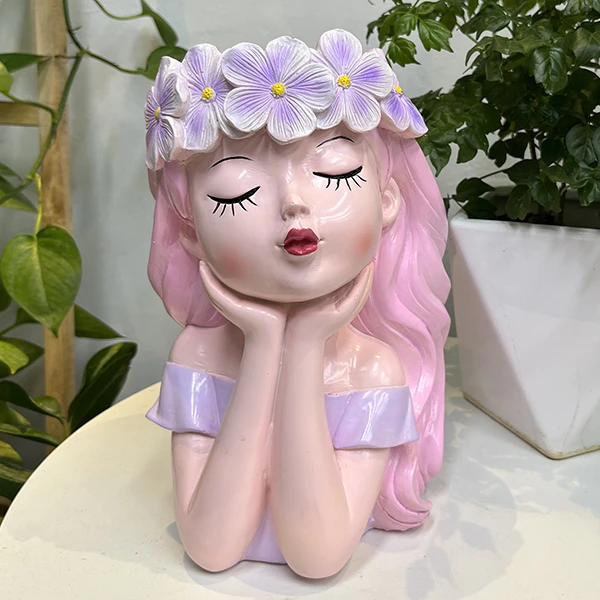 小桔的花园仙女花盆树脂摆件可爱少女吊兰多肉花园别墅阳台工艺品