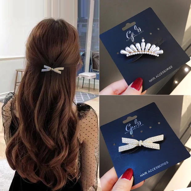 简约韩版弹簧夹小号一字夹迷你发卡顶夹发量少刘海夹百搭网红气质