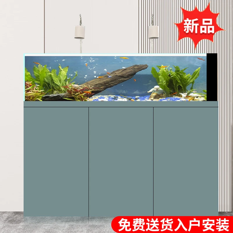 森森溪流缸 天然南美原生缸创意造景生态兰寿鱼缸超白水草缸家用