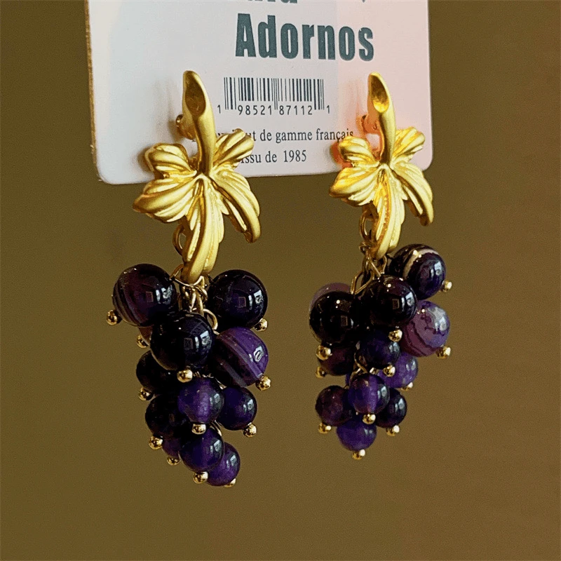 铜合金耳饰 【云中歌】气质百搭古风时尚优雅紫色重工小众-540