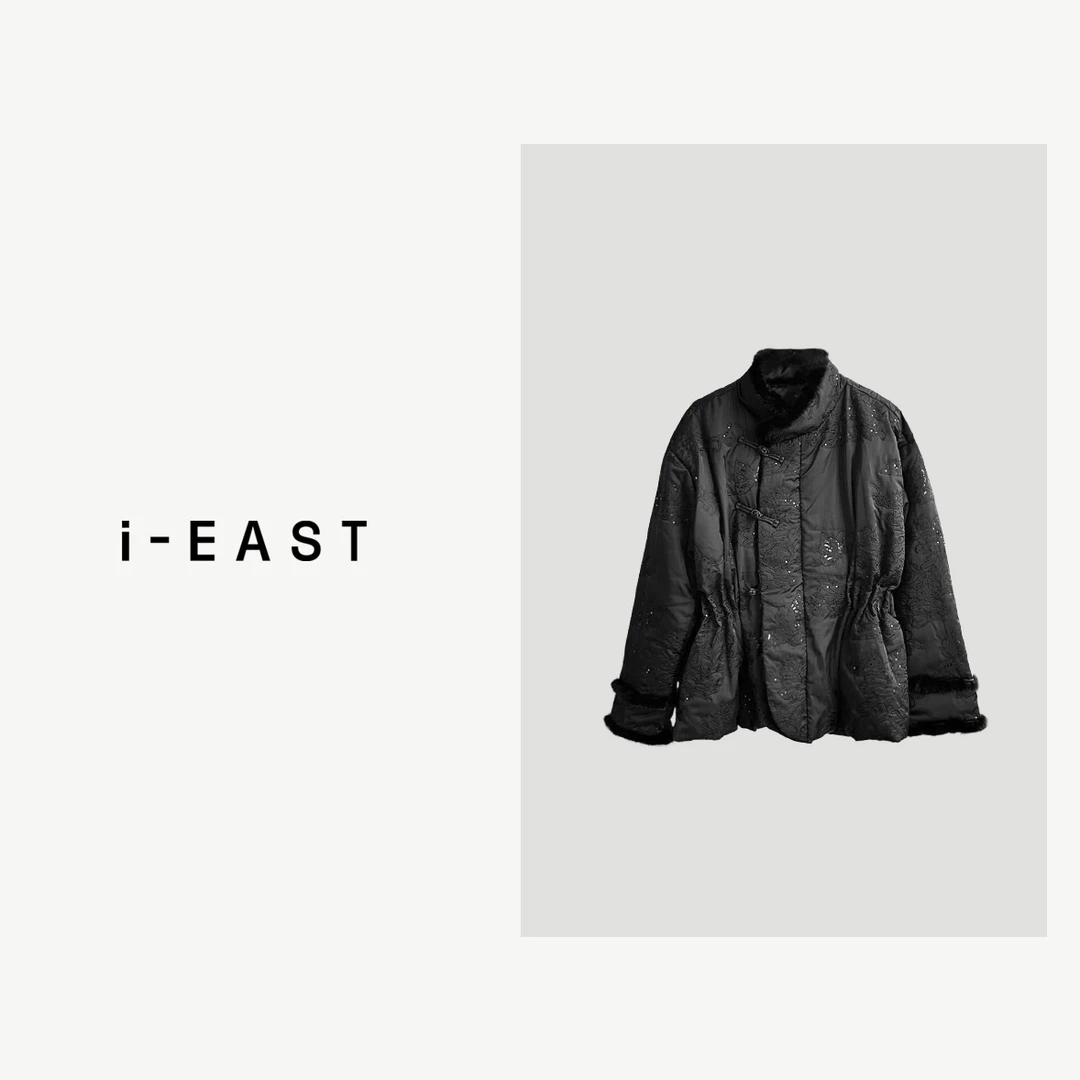 i-EAST 冬日向暖~新中式刺绣毛毛羽绒服外套-3D YR5312