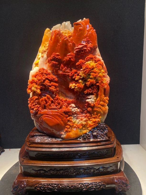寿山石山水田黄印章印摆件貔貅手把件石雕工艺品入门玄关奇石山水