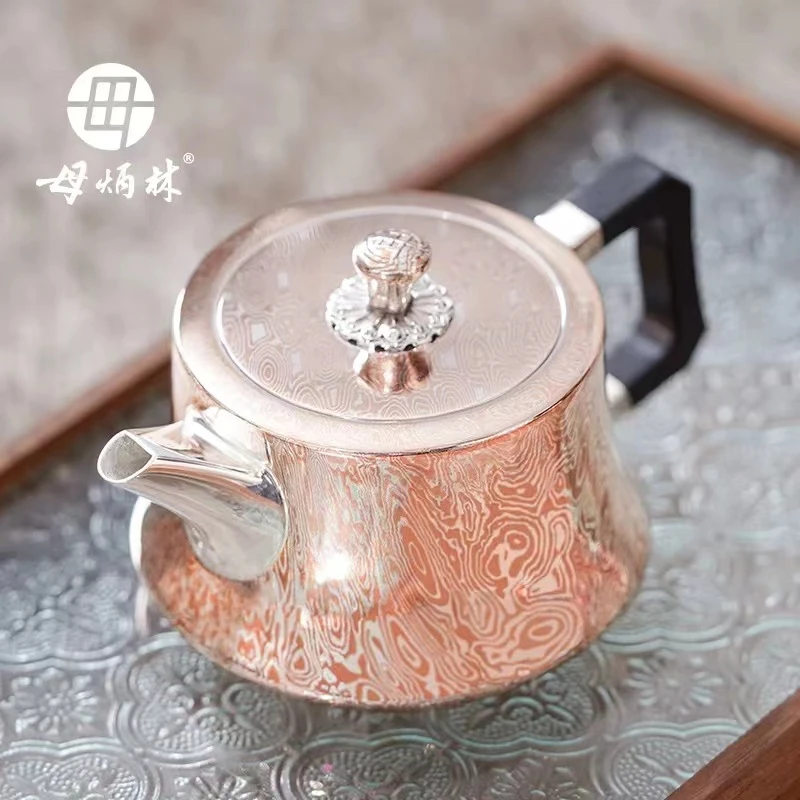 【慕雨手作】母炳林大师手工木纹金春语一张打泡茶壶