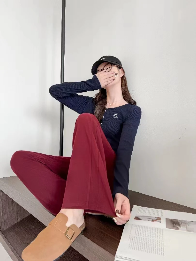 【内里全包边】面料控700克重 羊毛➕蚕丝考拉绒云朵紫薇窄版阔腿裤