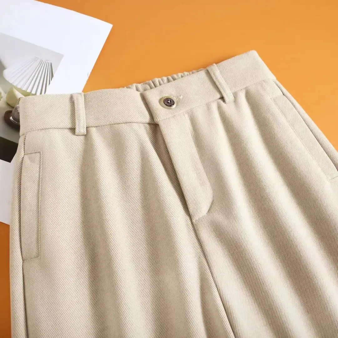 550克重加厚绵羊毛百搭时尚高腰显瘦烟管西装裤x