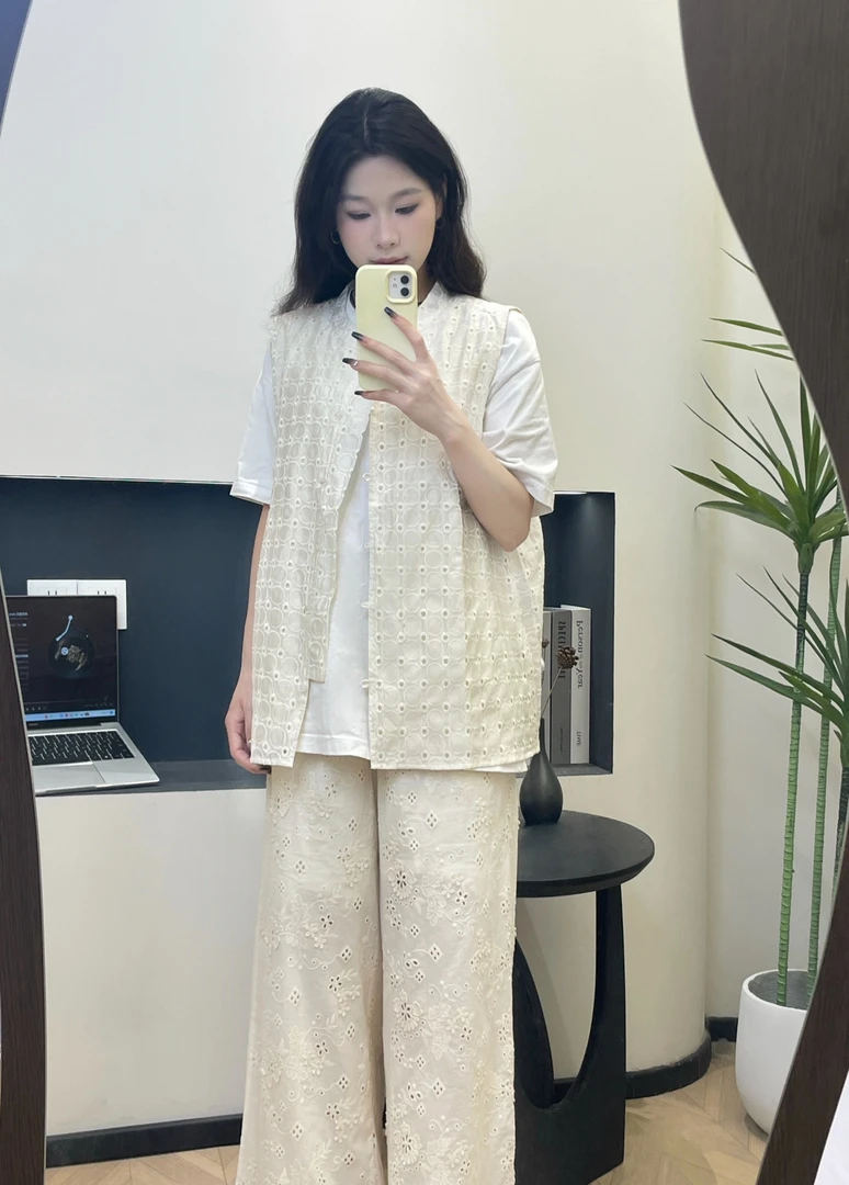 （HUAI SHU）新款夏季国风立领马甲女新款设计感新中式无袖