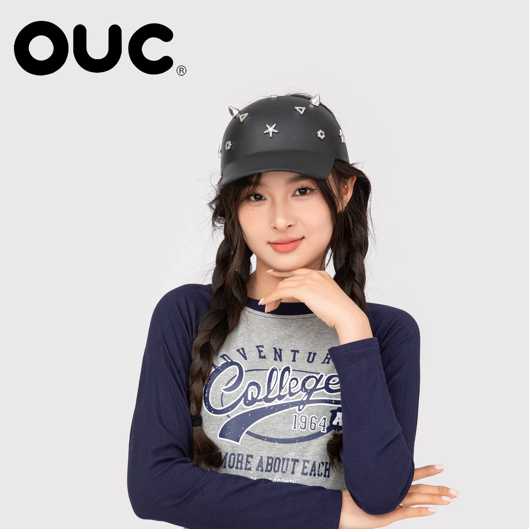 OUC潮牌 几何朋克风款洞洞帽2024新款韩版个性帽子防晒夏潮流女士